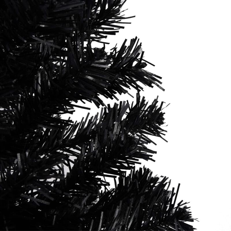 vidaXL Artificial Christmas Tree with Stand Black 70.9" PVC