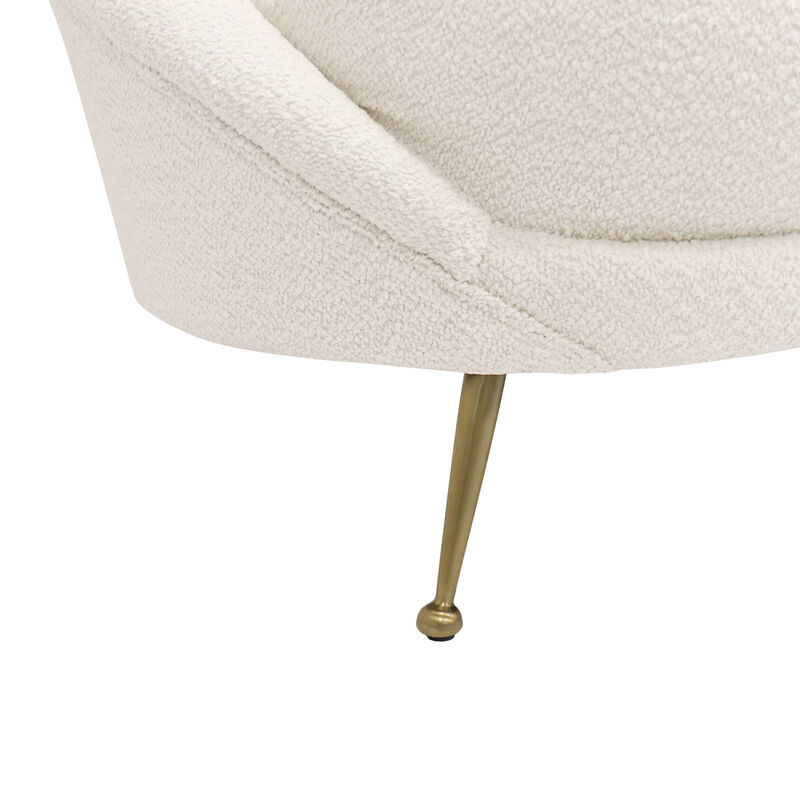 Pasargad Home Luna Collection Textured Fabric Curved Sofa image number 7