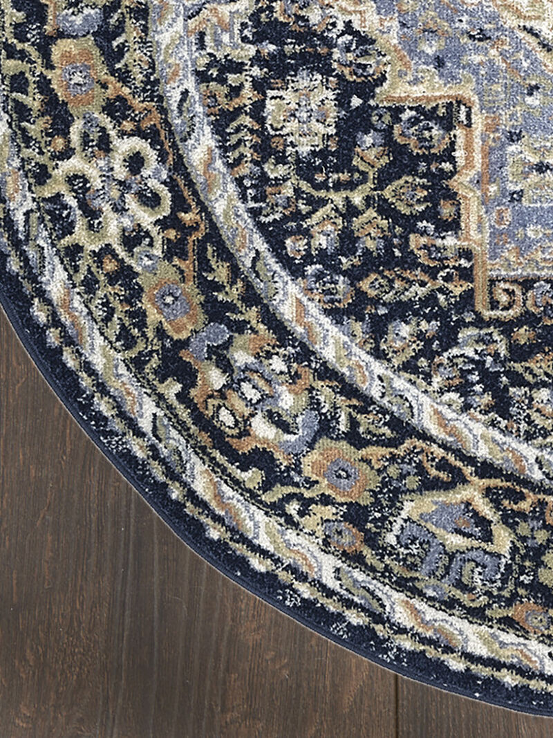 Nourison Essentials Persian NRE07 Navy 6' x Round Rug