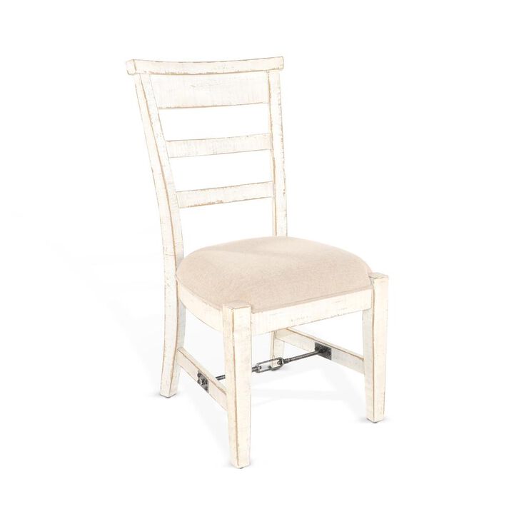 Sunny Designs White Sand Side Chair, Cushion Seat
