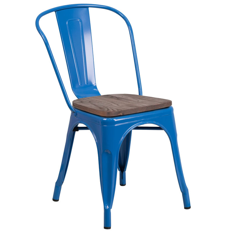 Metal/Wood Colorful Restaurant Chairs image number 0