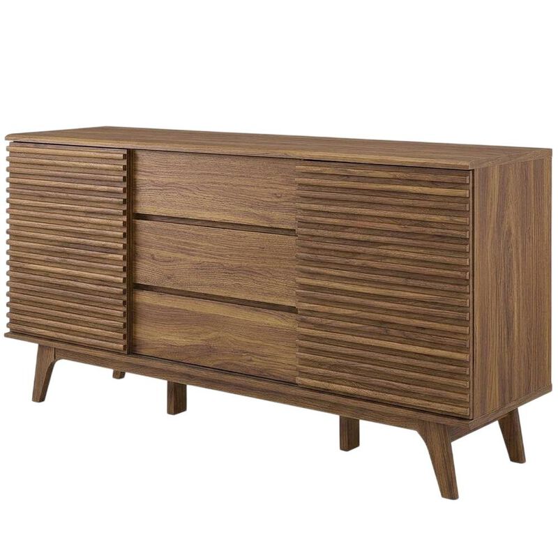 Wooden Sideboard Buffet Cabinet with Storage for Dining Room, Oak image number 2