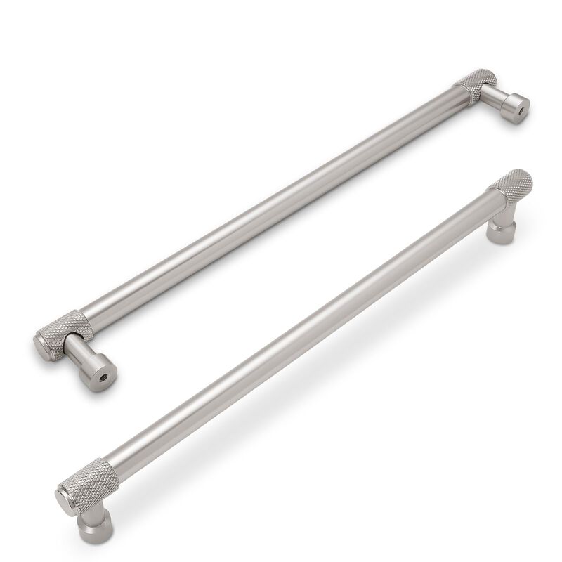 BUKOBYHE 6 Pack 10Inch(254mm) Brushed Satin Nickel Kitchen Cabinet Handles Knurled Cabinet Pulls Drawer Pulls Kitchen Hardware