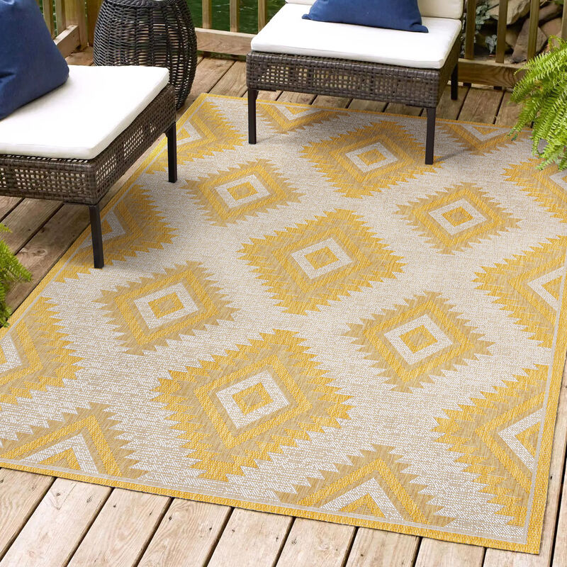 Lior Geometric Moroccan Diamond Indoor/Outdoor Area Rug