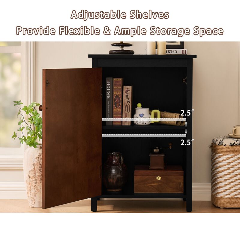 Citfet 34.2" Tall Mid‑Century Modern Accent Storage Cabinet image number 5