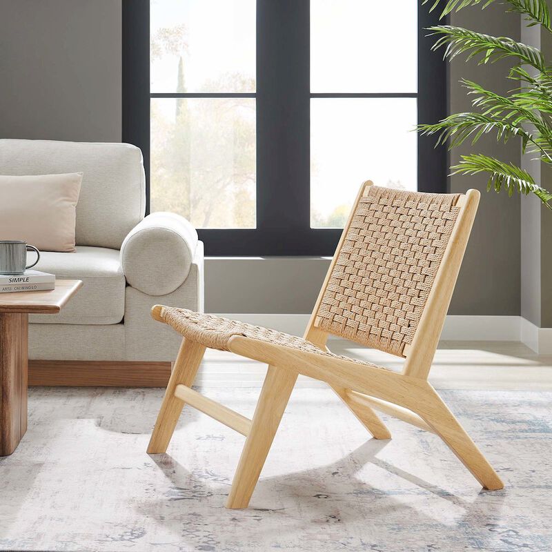 Saoirse Woven Rope Wood Accent Lounge Chair image number 7
