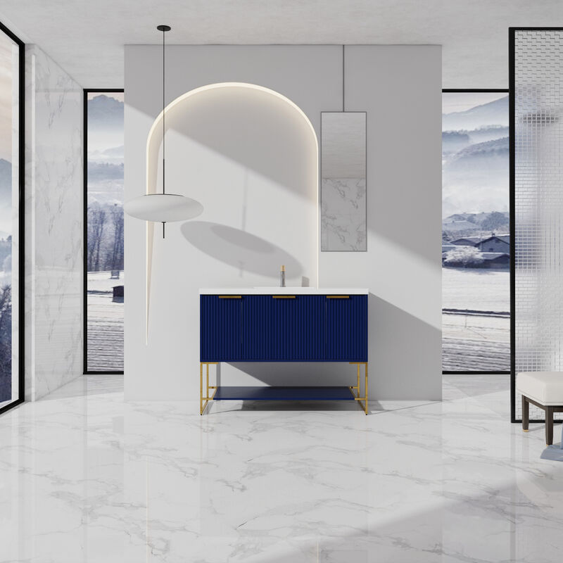 48 Inch Freestanding Bathroom Vanity With Resin Basin,48x18-BVA01148NB