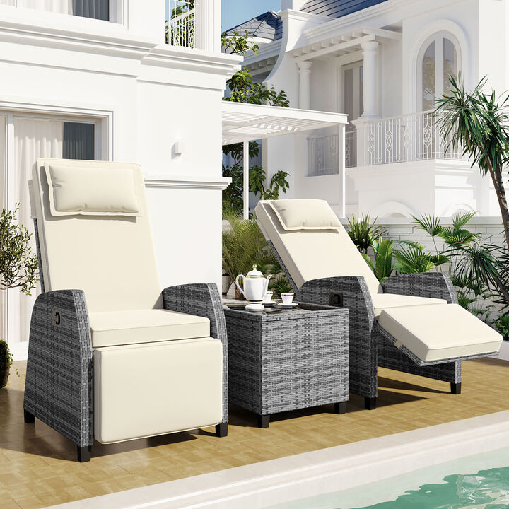 Outdoor Rattan Two-person Combination with Coffee Table