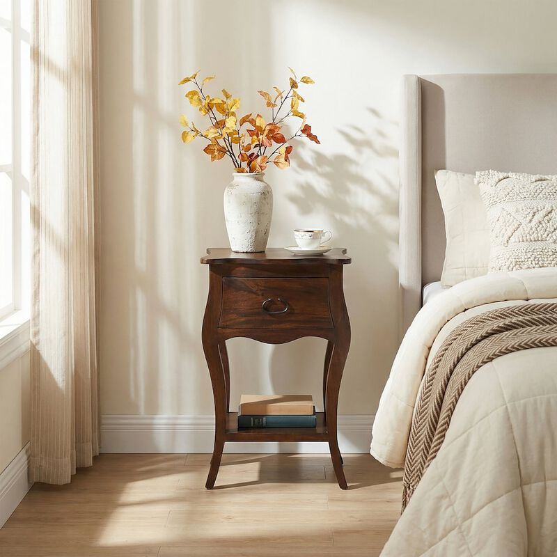 Butler Specialty Rochelle Walnut 1 Drawer Nightstand, Dark Brown image number 1