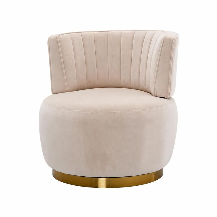 GOODSILO 360 Degree Swivel Barrel Accent Chair, Upholstered Round Armchair for Living Room, Bedroom, Office, Nursery, Lounge, Waiting Rooms