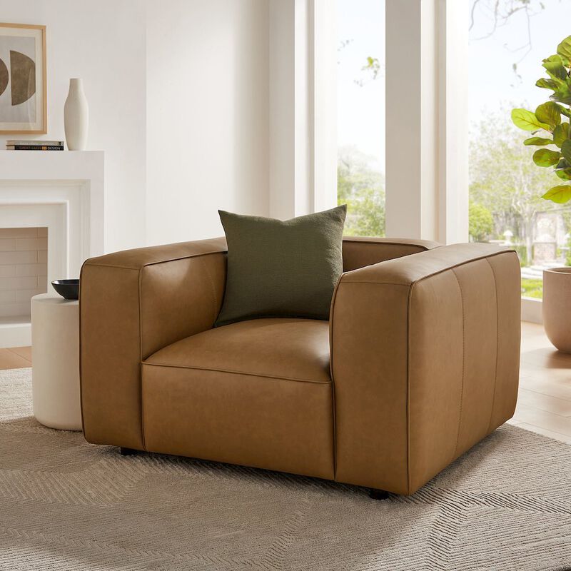 Auren Upholstered Vegan Leather Modular Armchair image number 8