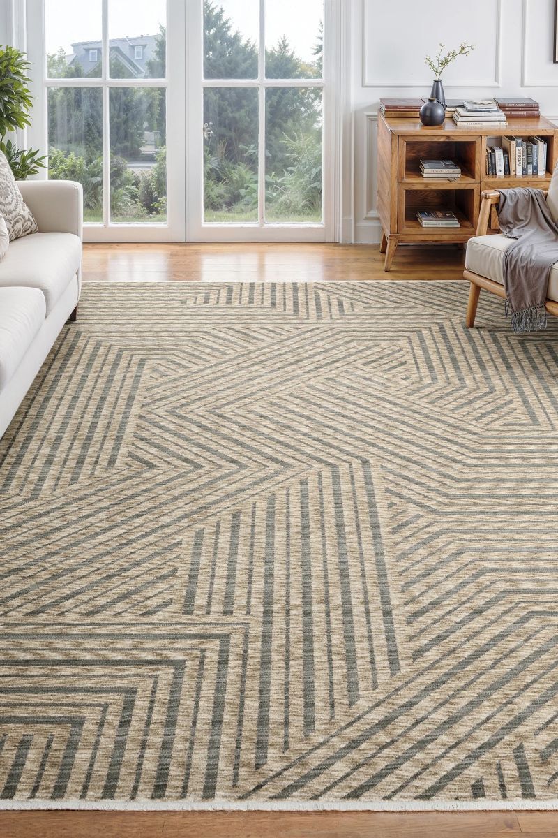 Echo ECH01 Beige 3'3" x 5' Rug image number 1