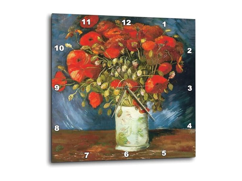 Poppies Vincent Van Gogh Wall Clock 13 Inch Home Decor image number 0