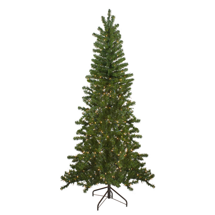 6.5' Pre-Lit Canadian Pine Slim Artificial Christmas Wall Tree - Clear Lights