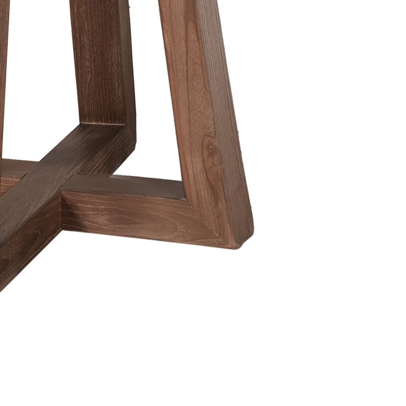 Mika Dining Pub Table, 30 Inch Round Top with Cross Base, Wheat Brown image number 4