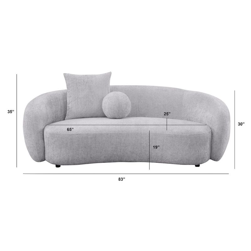 Best Quality Furniture Teddy Fabric 2Pc Sofa + Loveseat Set In Light Grey