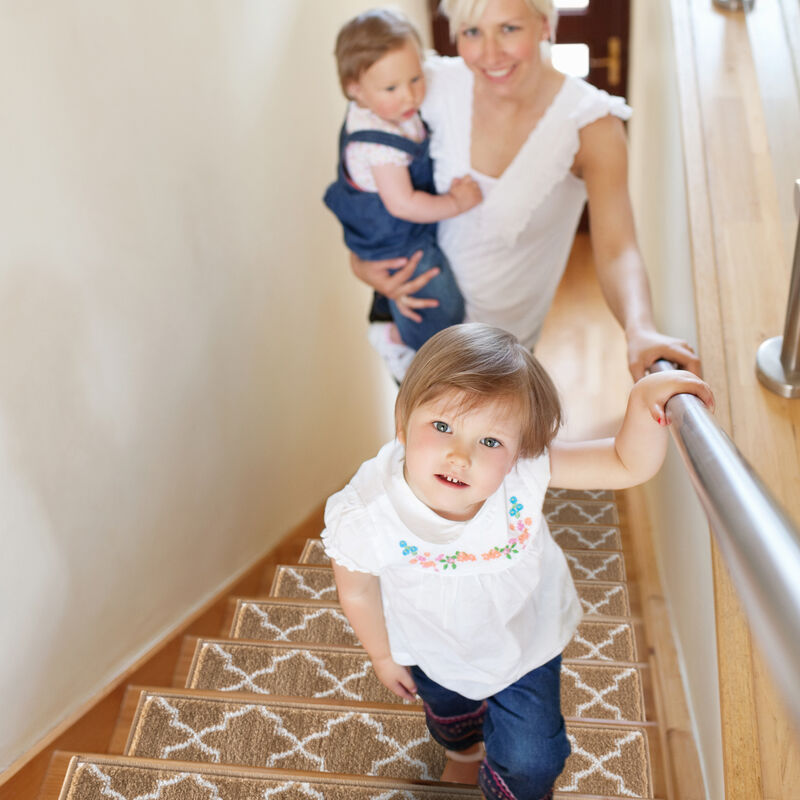 SUSSEXHOME Carpet Stair Treads Easy to Install with Double Adhesive Tape - Safe, 9" X 28" - Beige