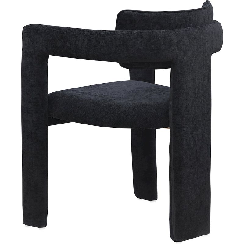 Meridian Furniture Brenda Black Chenille Fabric Dining Chair, Set of 2