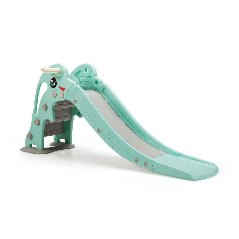 3-in-1 Kids Slide Climber Play Set with Basketball Hoop and Ball