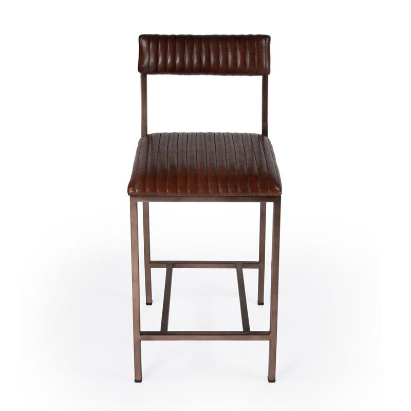 Butler Specialty Houston 24 Leather Counter Stool, Medium Brown