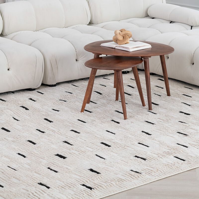 Rug Branch Ruta Modern Abstract Cream Black Indoor Area Rug