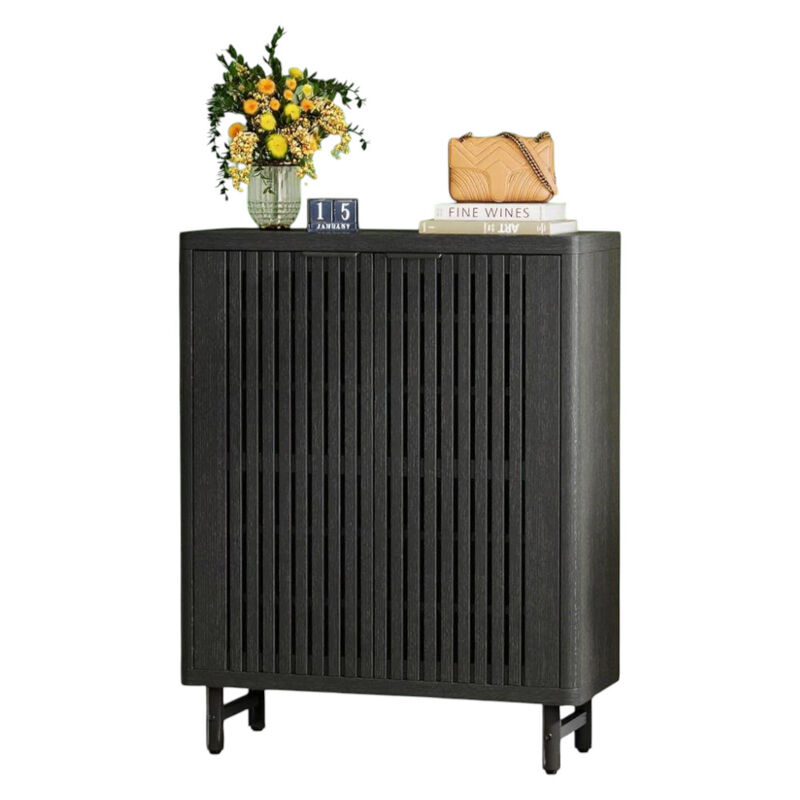 Black Shoe Cabinet  &ndash; Sturdy Storage for Shoes For Entryway image number 0