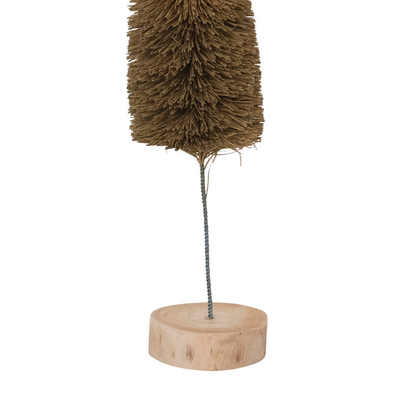 Sisal Bottle Brush Tree with Wood Base, Moss Green image number 2