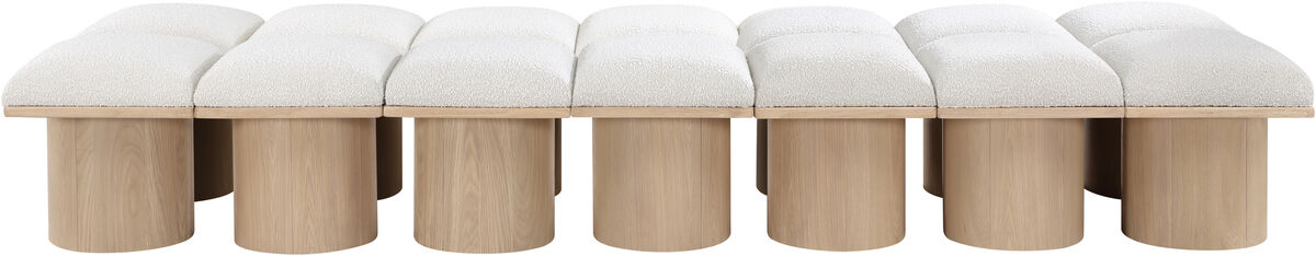 Meridian Furniture Pavilion Cream Boucle Fabric Bench