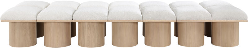 Meridian Furniture Pavilion Cream Boucle Fabric Bench