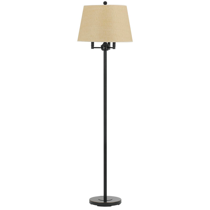 HomeRoots 62" Bronze Four Light Floor Lamp With Beige Fabric Square Shade image number 0