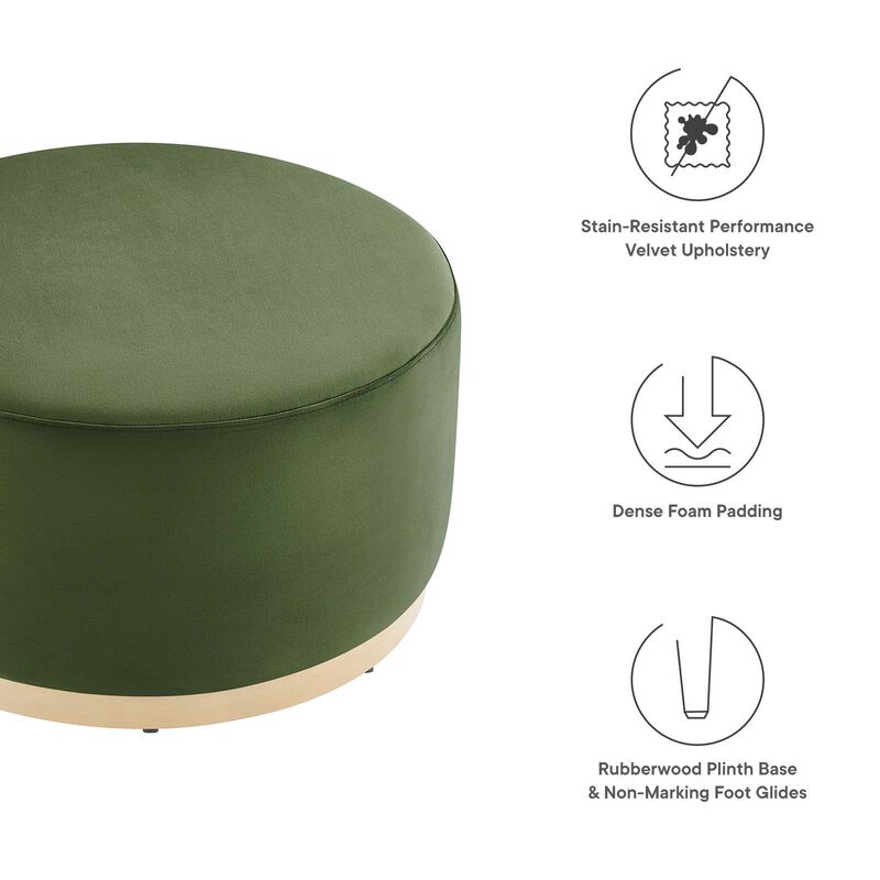 Tilden Large 29" Round Performance Velvet Upholstered Ottoman image number 4