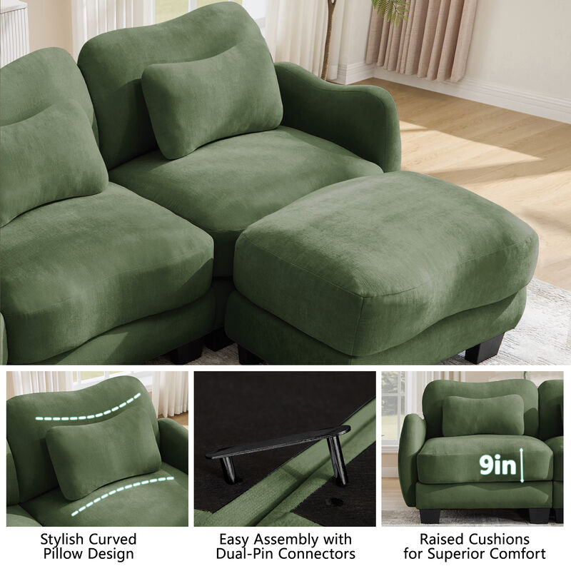 Camtun Curved Design U-Shaped Sectional Sofa image number 5