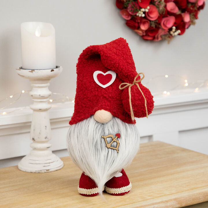 Valentine's Day Gnome Figurine with Bow and Arrow - 19.5" - Red