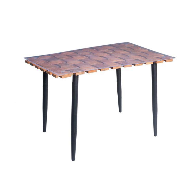 Carolina Living Waverly Dining Table - Honey Gold/Black