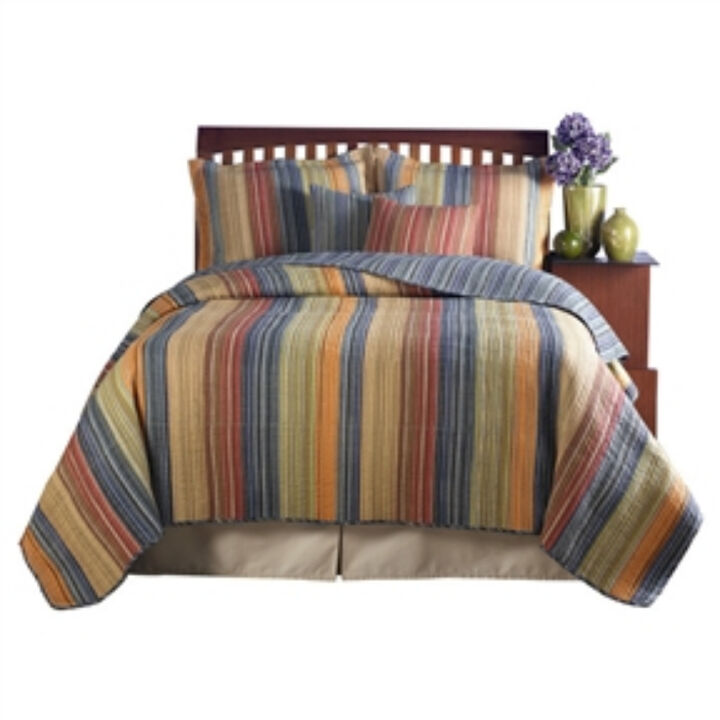 100% Cotton Lightweight Quilt Set with Modern Stripes – Soft & Durable Bedding