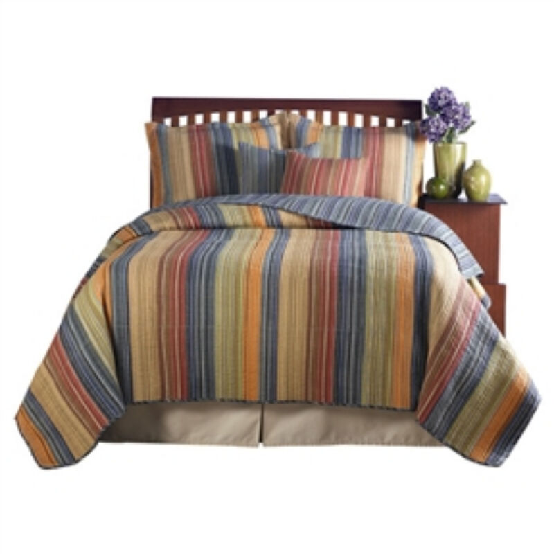 100% Cotton Lightweight Quilt Set with Modern Stripes – Soft & Durable Bedding