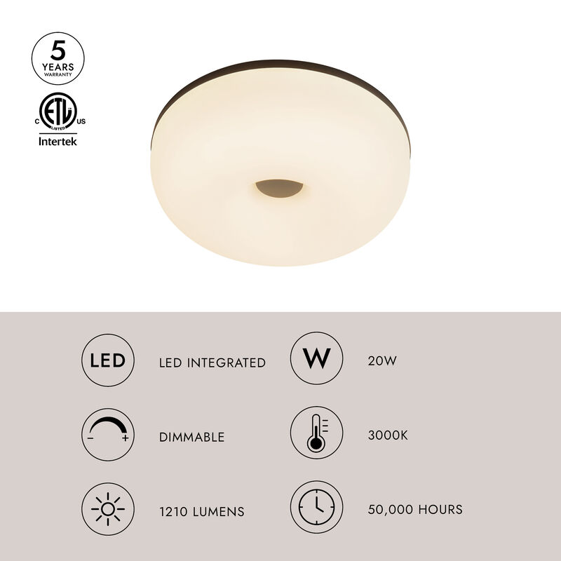 Jada 12 in LED Flush Mount with Glass image number 8
