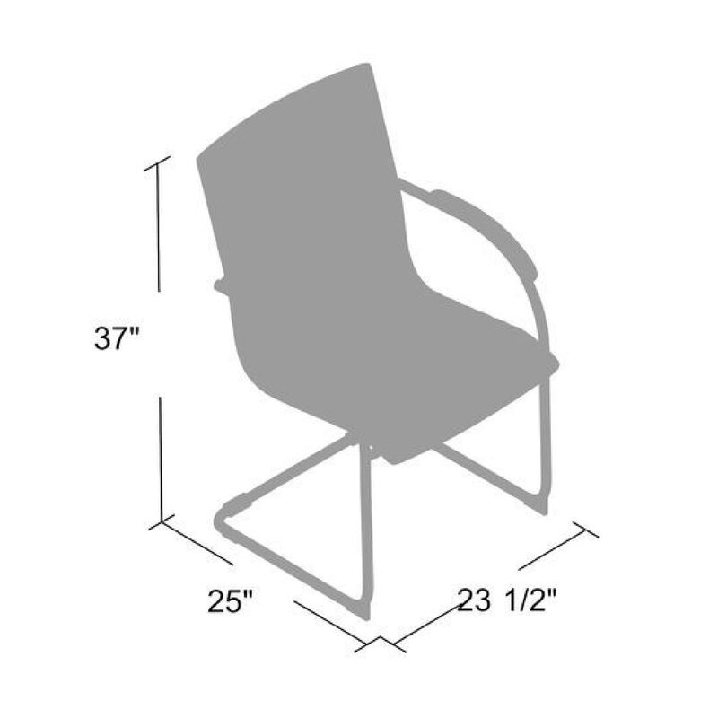 Neni Office Chair Set of 2, Foam Fill Vinyl, Chrome Cantilever image number 7