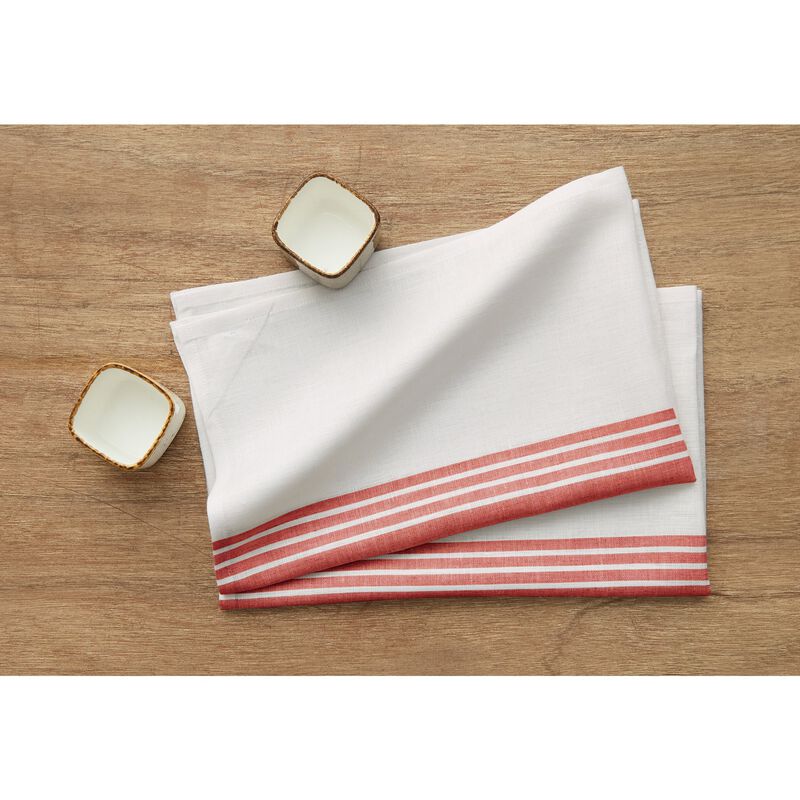 Solino Home 100% Pure Linen Kitchen Towels 17 x 26 Inch Set of 2 - Farmhouse