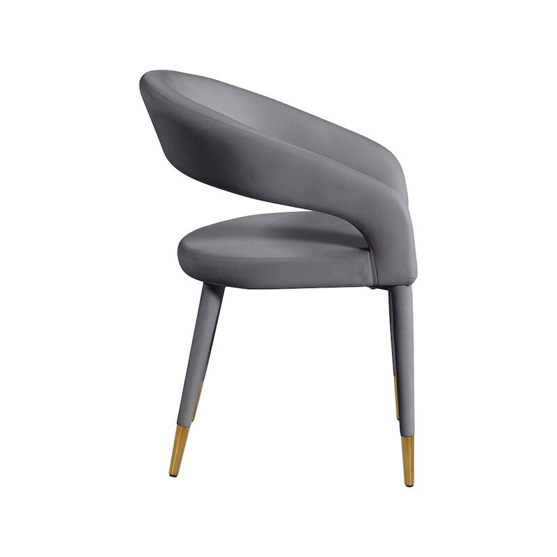 Meridian Furniture Destiny Grey Velvet Dining Chair