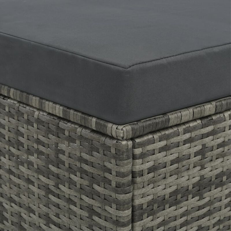 vidaXL 2 Piece Garden Lounge Set with Cushions Poly Rattan Gray