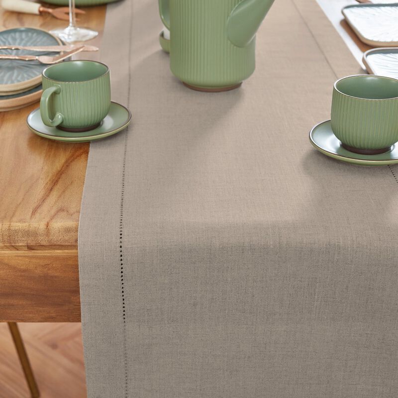 Christmas Linen Table Runner - Medium Weight Hemstitch, Solino Home