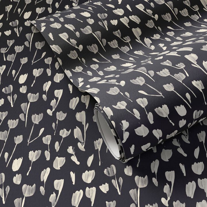Wild Flowers I Wallpaper by Roseanne Kenny - Wild Flowers I Black II