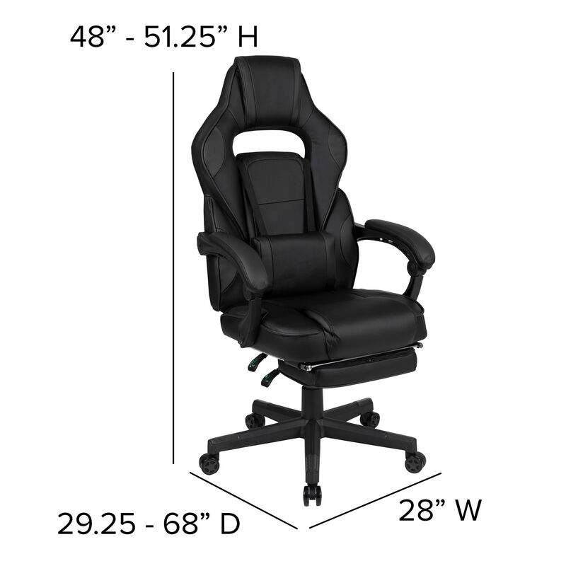 X40 Gaming Chair Racing Ergonomic Computer Chair with Fully Reclining Back/Arms, Slide-Out Footrest, Massaging Lumbar - / image number 5