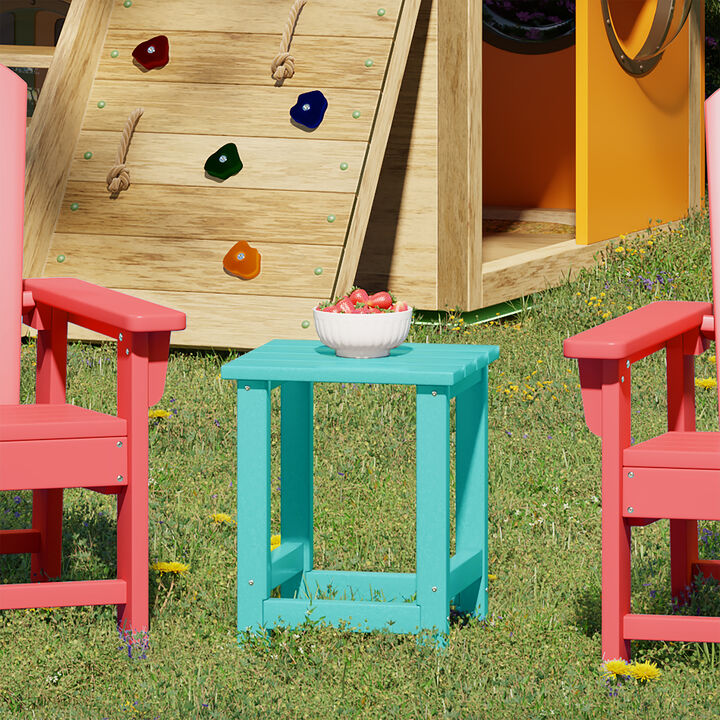 WestinTrends Kids Outdoor Patio Furniture HDPE Adirondack Square Side Table