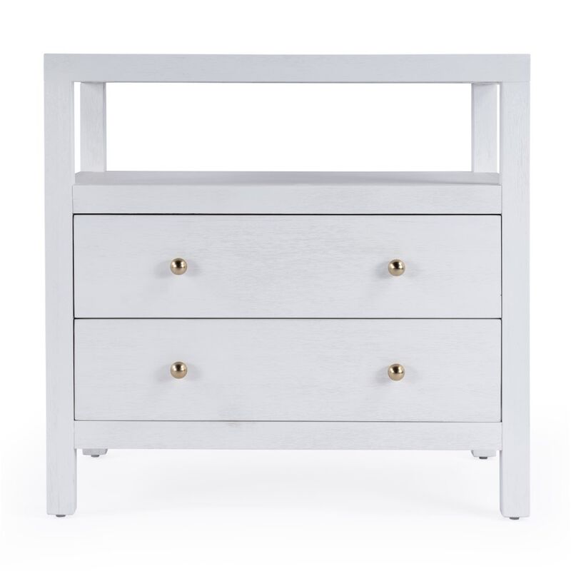 Butler Specialty Nora 2-Drawer Wide Nightstand, White