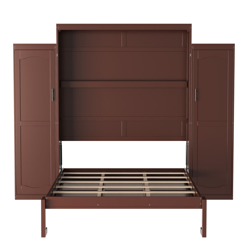 Merax Murphy Bed with 2 Wardrobe and Storage Shelf