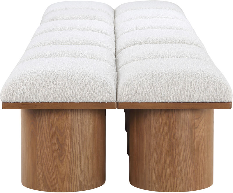 Meridian Furniture Pavilion Cream Boucle Fabric Bench