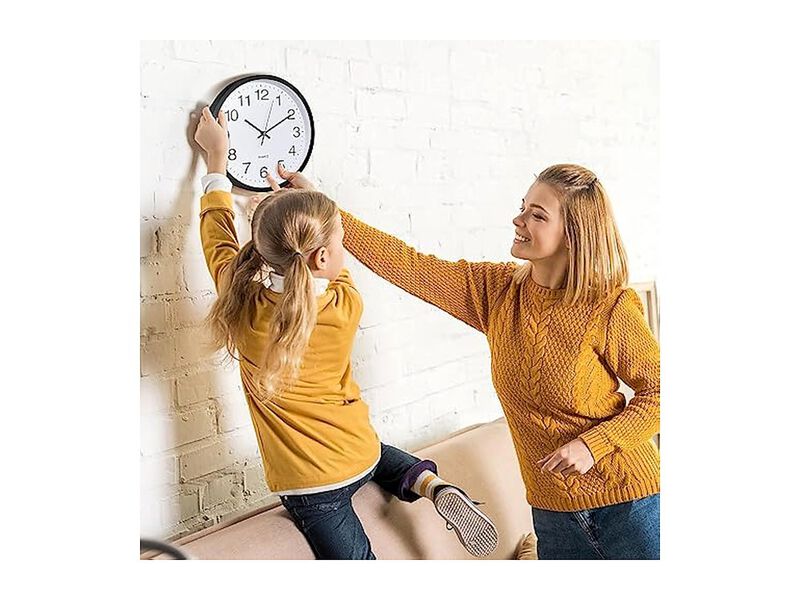 Pcs Bulk Black Wall Clock 12 Inch Silent Non Ticking Battery Operated image number 2