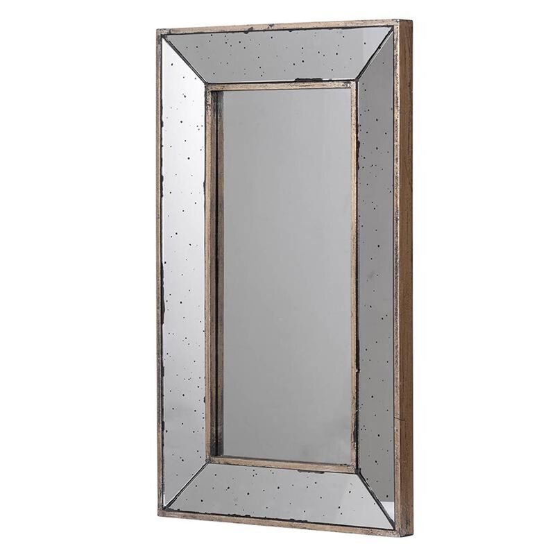 HomeRoots 24" Silver Framed Antiqued Accent Mirror image number 2